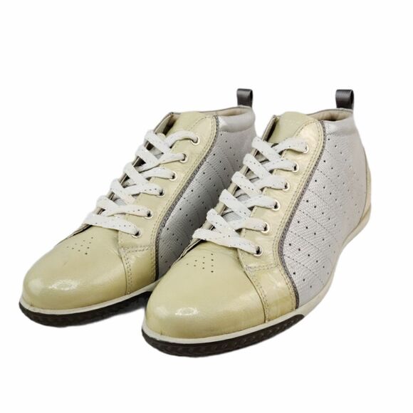 ECCO HydroMax Street Luxe Golf Shoes Leather Metallic Shine Size EU 39 USA 8 8.5 - Picture 4 of 10